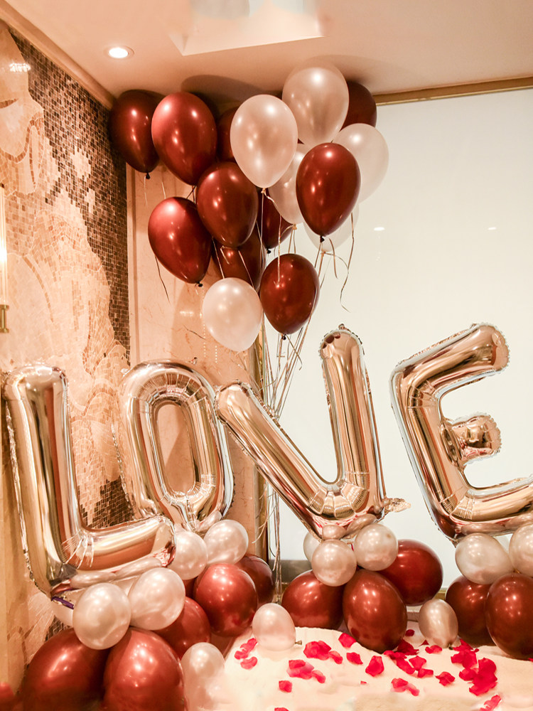 Romantic new house decoration Wedding room scene Creative balloon decoration Birthday proposal confession Wedding interior supplies set