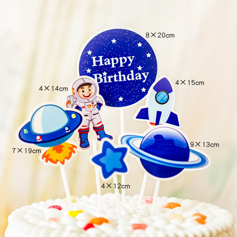 Birthday cake Dessert card and flag decoration Birthday party decoration Baby's 100-day birthday decoration Fondant label