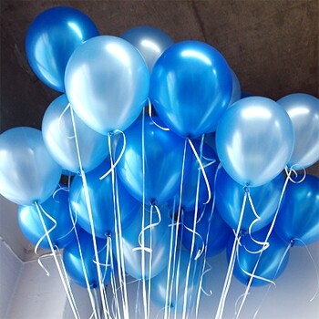 12 inch thickened blue pearlescent balloon white light blue decorative scene balloon birthday decoration opening balloon