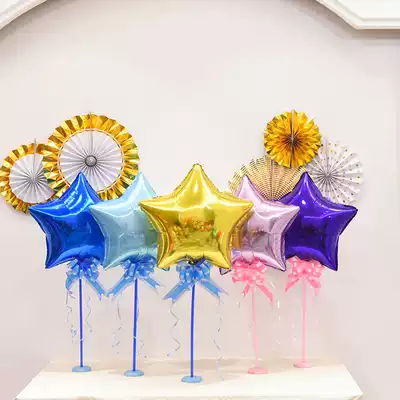 Pentagon star aluminum film balloon table floating arrangement baby one year old 100 day birthday party banquet table decoration