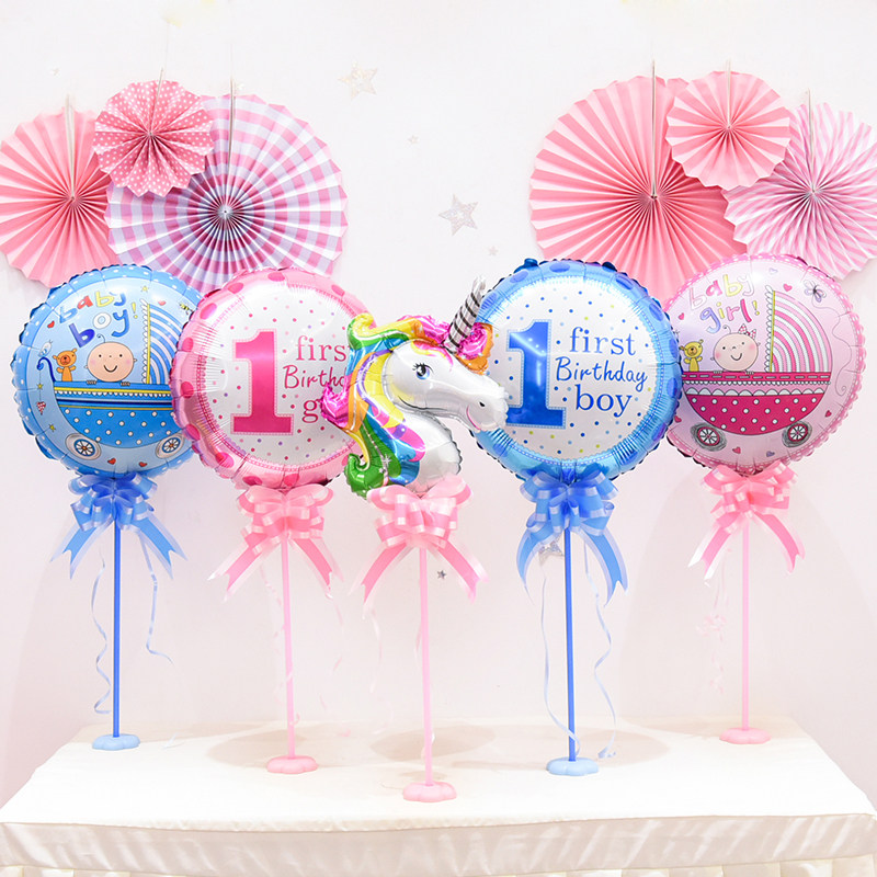 Children's birthday balloon table floating table decoration Party decoration Baby full moon hundred days decoration Column table floating balloon