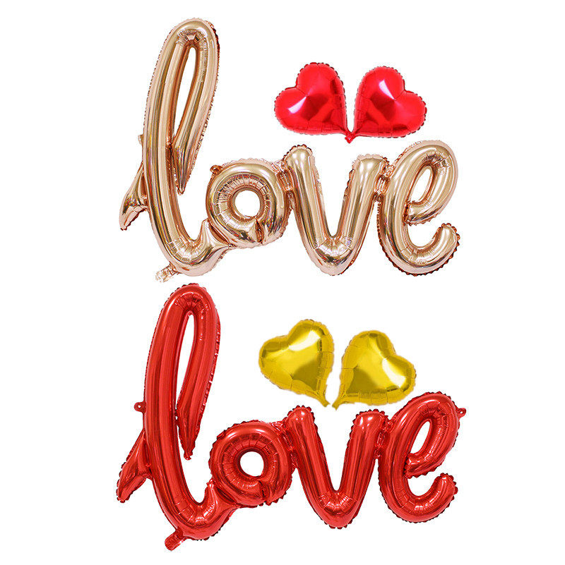 i love you decoration Wedding I love you confession balloon wedding supplies Wedding aluminum letters wedding room decoration