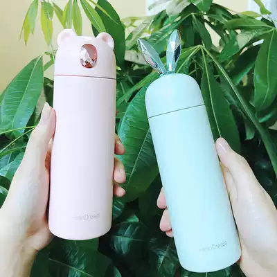 Korean version of the creative cartoon cute bear mini small vacuum thermos cup male and female students portable handy water cup