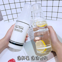 Creative simple ins fresh water cup glass Korean version of Harajuku soda bottle cup Female student portable handy cup