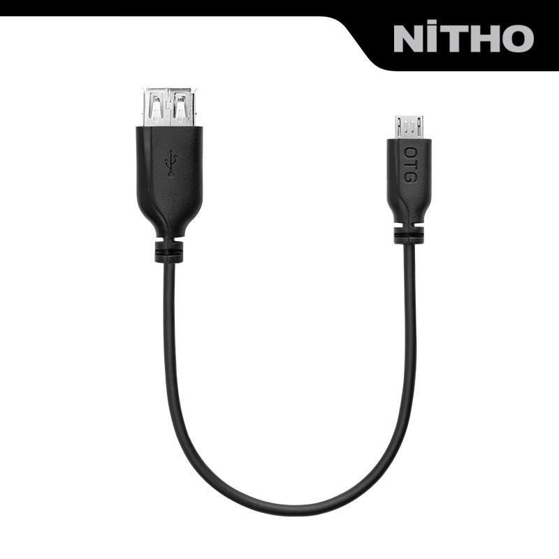 (NiTHO) OTG data cable Micro-B to USB Android phone tablet universal black and white 15cm