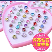 Toddler Child toy little girl girl flash diamond ring finger girl cartoon waterproof crystal imitation diamond jewellery Children small
