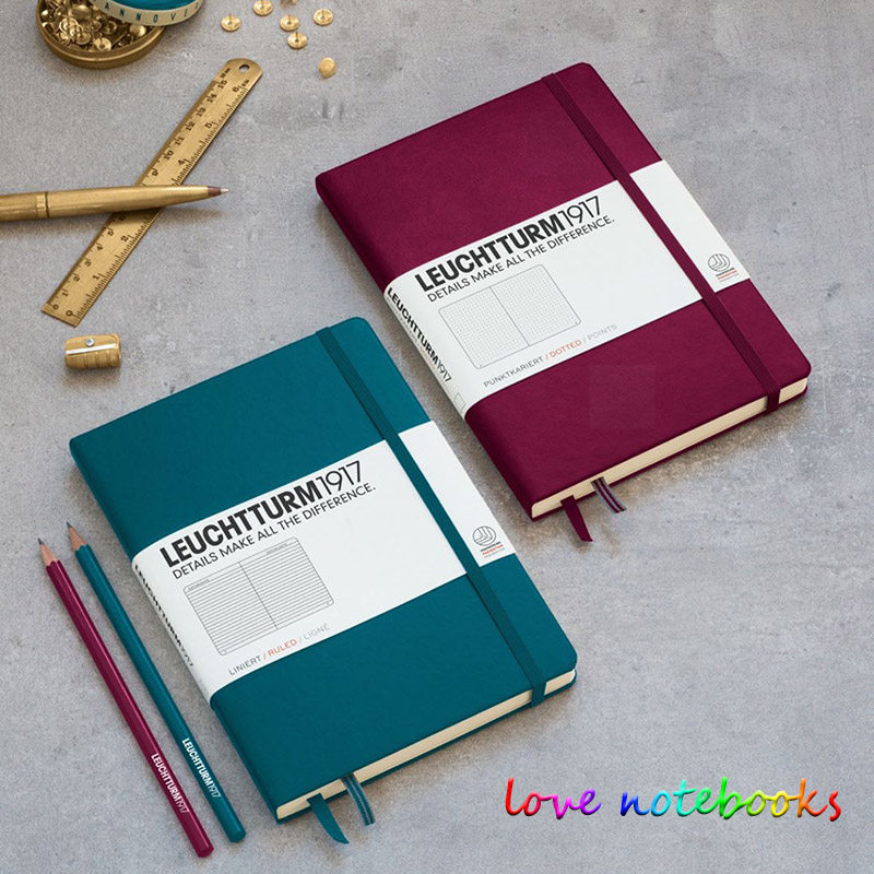 German lighthouse laser notebook leuchtturm1917 Pacific Green port Red minimalist work notepad