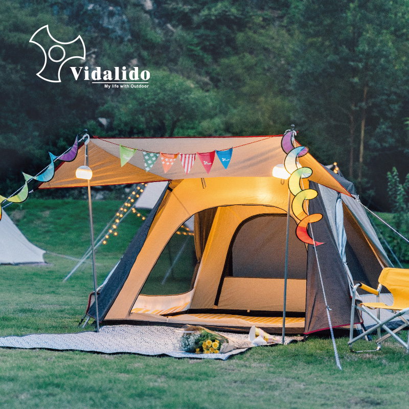 vidalido vidalido outdoor camping family fully automatic tent portable double rain-proof room One hall tent