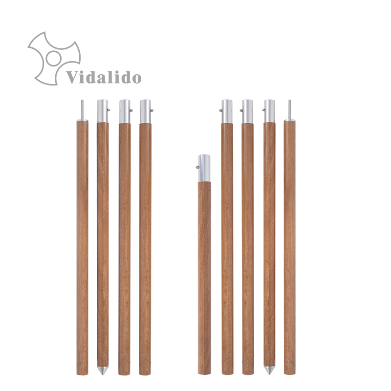 Thickened wood grain aluminum alloy canopy telescopic pole tent pole simulation wood grain camp pole awning bracket canopy telescopic pole