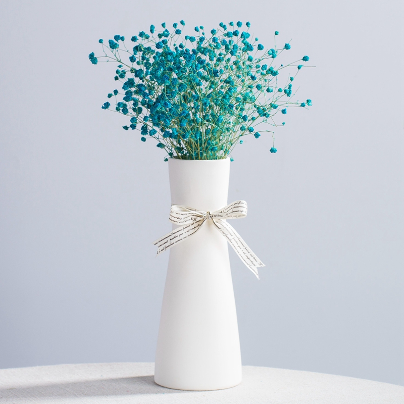 All over the sky star simulation fresh dry plastic flowers in the living room table type large white ceramic vases, ground decoration