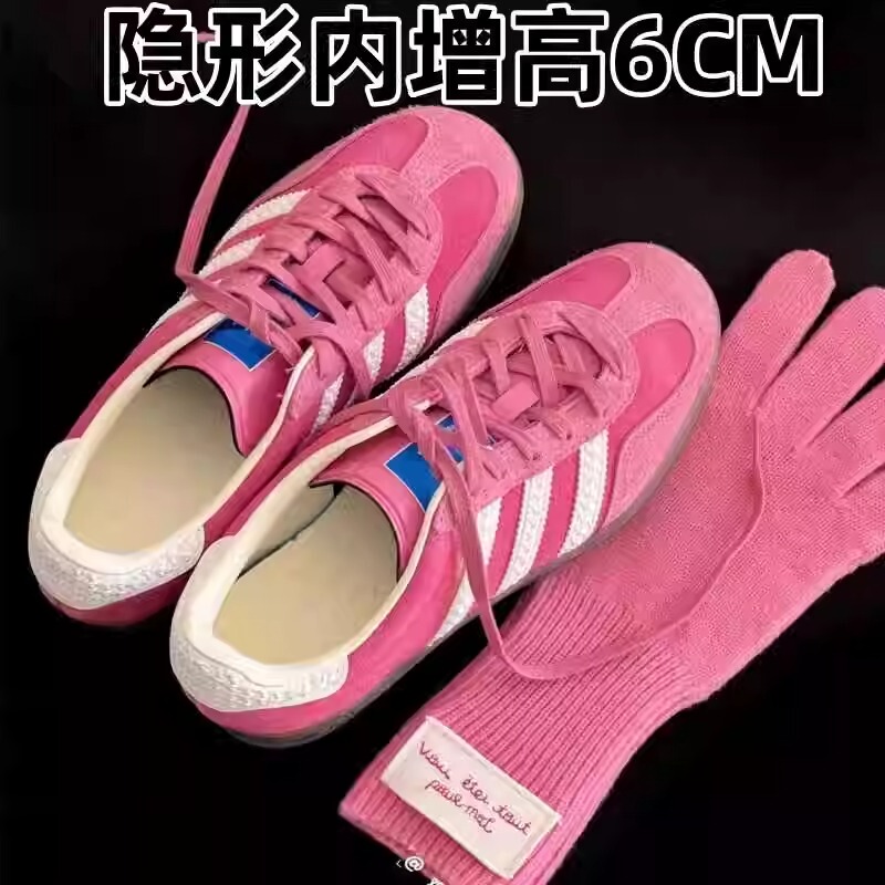 Strawberry Bear Training Shoes for Women, Rose Red Thick-Soled Shoes, 2025 New Popular Pink Retro Women's Shoes with Hidden Height Increase