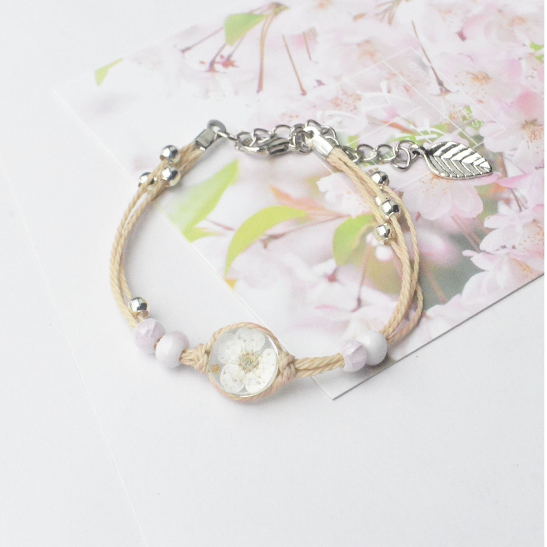 Japan and South Korea simple dry flower hand chain Lady best friend bracelet jewelry send girl couple student lover souvenir gift