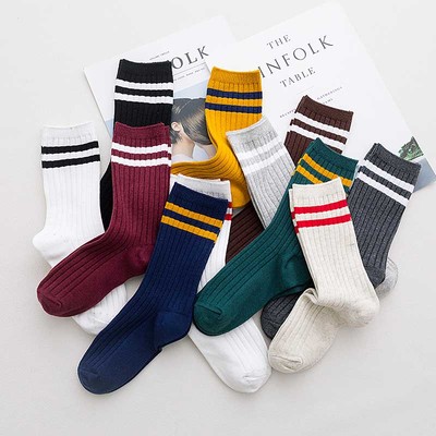 袜子女中筒纯棉袜韩版学院风日系黑色长袜
