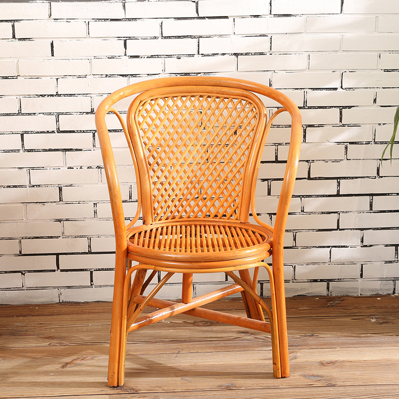 Indonesian Imported Genuine Rattan handmade grid Chair Rattan Chair Tea Building Chair Office Chair Subbalcony Outdoor Leisure Chair