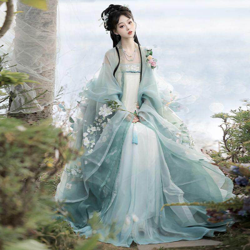 花小衣原创汉服女唐制古风齐胸复原刺绣印花日常春夏款_古风_淘宝游戏网