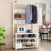 Shoe cabinet Household with coat rack Foyer entrance floor shelf Shoe stool hanger combination into the door shoe rack