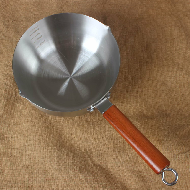 Thickened Day Style Stainless Steel Snowpan small milk pan Foam Noodle Pan Single Wood Handle Soup Pot induction cookware General pot