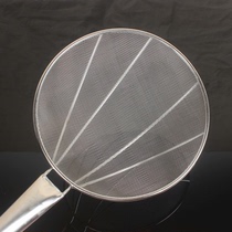 Foreign trade stainless steel round wood handle encrypted large net leak vermicelli powder fence hotel powder leak surface colander large filter