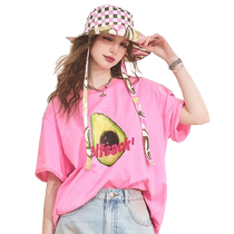 (Fruit Series) Fairy Pocket Dopamine Loose T-shirt Womens 2024 Summer New Casual All-Match Top