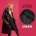 Fairy Pocket Glossy Long Over the knee Workwear Down Jacket 2019 Winter New Female Black White Duck Down Jacket - Xuống áo khoác Xuống áo khoác