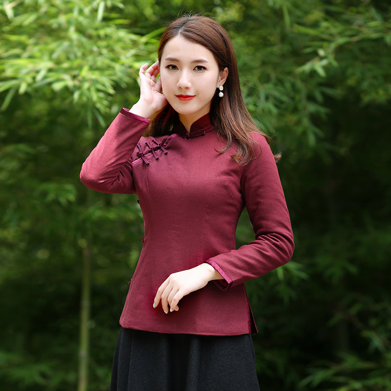 Junya Tang Dress Woman China Wind Cotton Clothes Cotton Clothes Women Qipai Gowns Small Cotton Padded Jacket Winter Thickened Warm Pan Button Chinese Women's Clothing