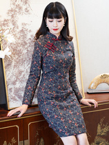 Junya winter clip cotton-padded jacket Chinese New Year cheongsam small jacket medium-length improved thick young temperament foreign skirt