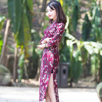 Yun Ya cheongsam modified version dress floral young small fragrant Chinese style half sleeve pop dress