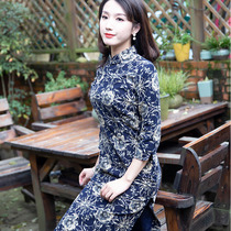 Yun Ya cheongsam modified version dress floral retro fashion small fragrant Chinese style womens temperament slim skirt