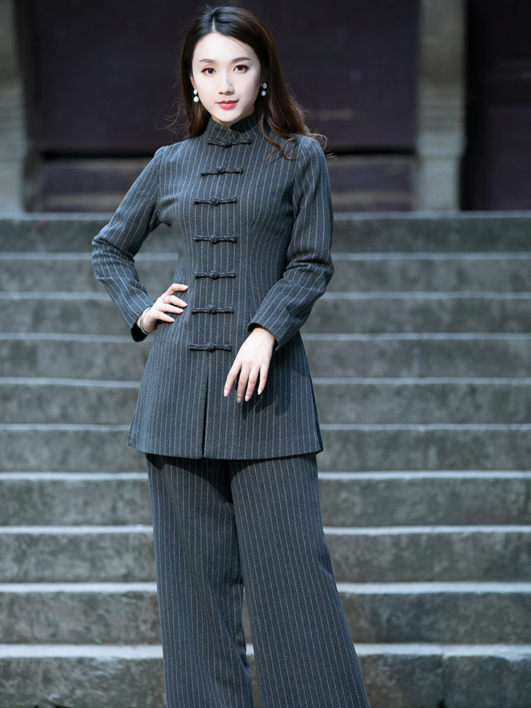 Yunya casual fashion suit women's woolen two-piece suit pants Western style fashionable Chinese style women's professional suit women