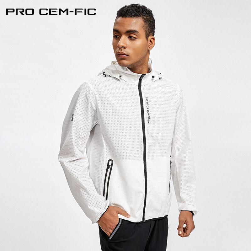 Beach sun protection clothing men's casual ultra-thin breathable spring outdoor sports skin windbreaker jacket hooded sun protection clothing