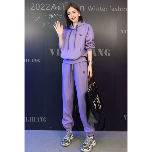 Утепленная утепленная толстовка, комплект для отдыха, ретро спортивный костюм, популярно в интернете, изысканный стиль