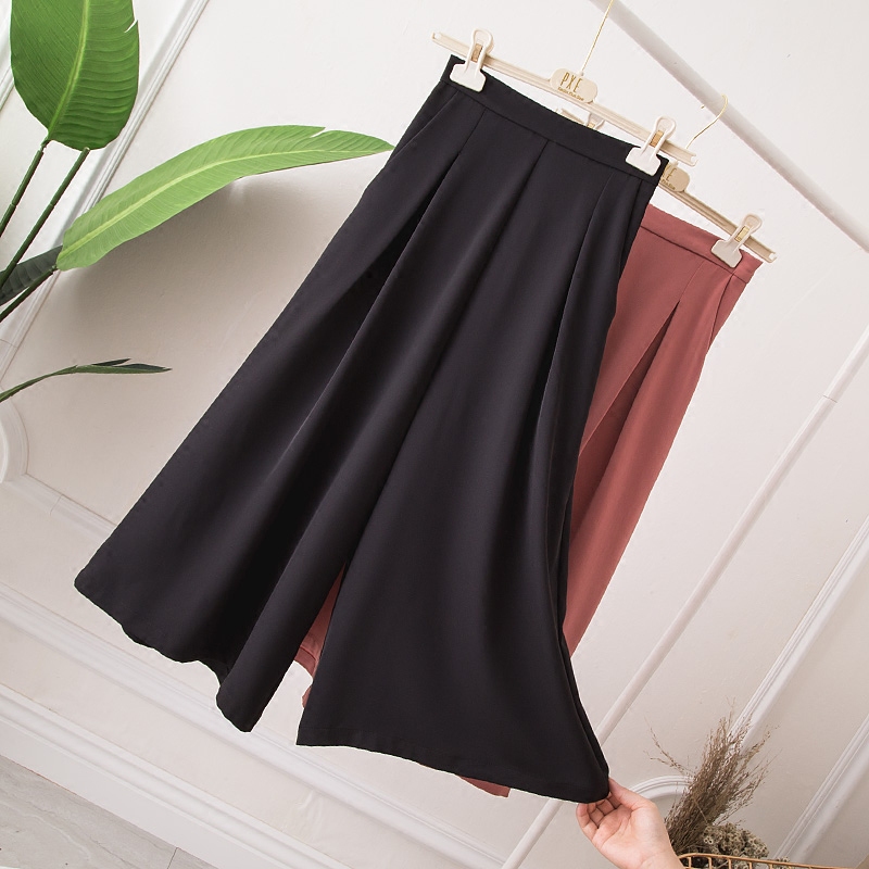 Summer new large size women's pants 200 catty sister High waist loose with slim snow spinning Sensation Broadlegged Pants 90% Pants