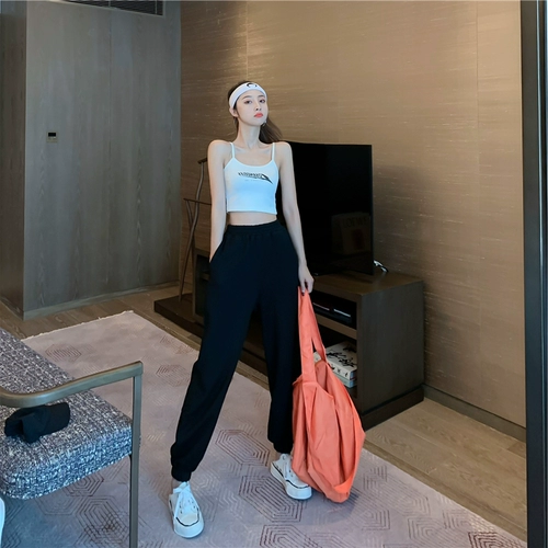 Демисезонные приталенные спортивные штаны, высокая талия