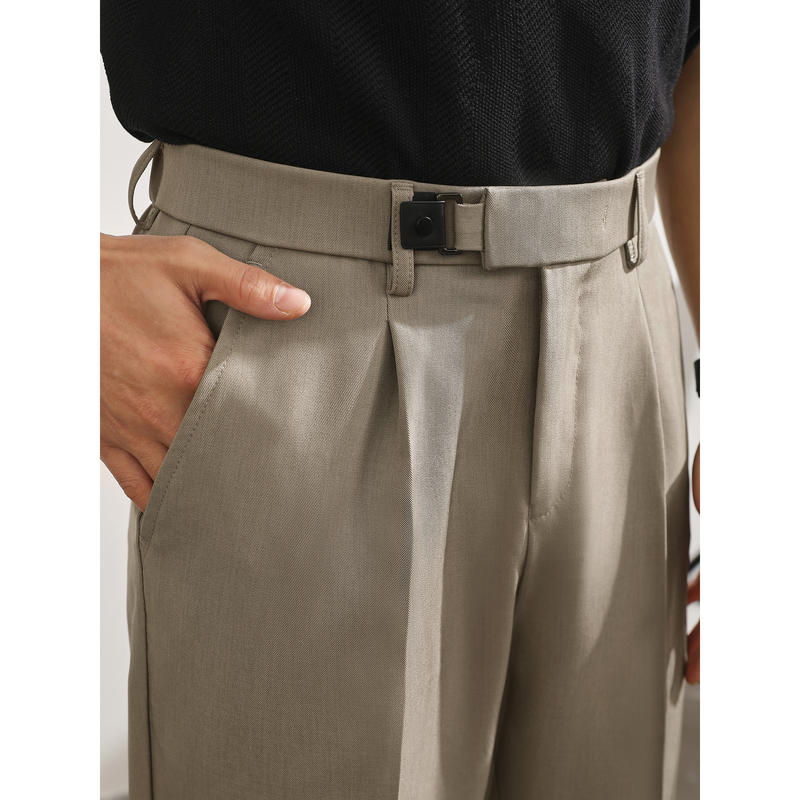 Luud Italian-Style Paris Button Suit Pants for Men, Summer High-End Wrinkle-Resistant Casual Pants with Drape Effect, Straight-Leg Trousers Luud Italian-Style Paris Button Suit Pants for Men, Summer High-End Wrinkle-Resistant Casual Pants with Drape Effect, Straight-Leg Trousers