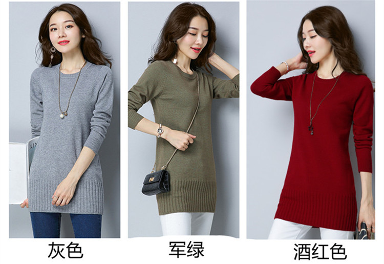 Mùa thu đông mặc áo sơ mi mới phiên bản Hàn Quốc của người phụ nữ mảnh mai trong phần dài của áo len dệt kim áo khoác nữ mỏng áo khoác len cardigan nữ