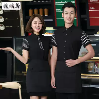 Hotel waiter overalls catering men's and women's summer short-sleeved Internet cafe Western restaurant hot pot clerk overalls