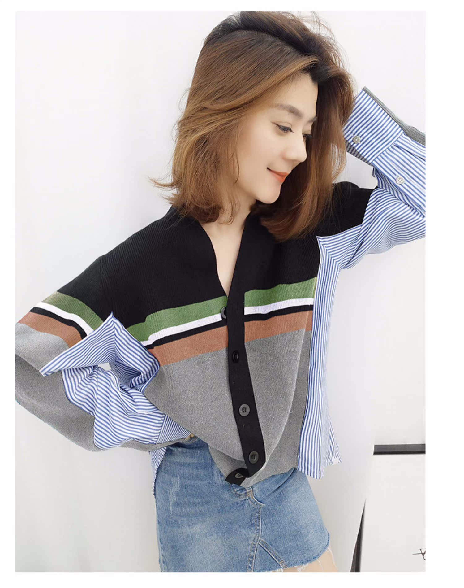 Nhà ga châu Âu 2019 phụ nữ mới mùa thu thủy triều Hàng hóa châu Âu Thiết kế áo sơ mi Hàn Quốc khâu lỏng áo sơ mi dài tay màu đỏ - Áo sơ mi áo sơ mi phối