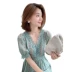 Đầm suông tay phồng voan xanh ga châu âu khí chất váy hoa mỏng quần áo nữ mùa hè 2021 hàng mới châu âu - váy đầm