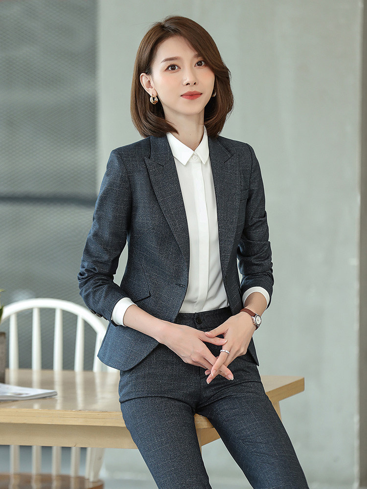 High-end suit suit female president work clothes temperament goddess fan work temperament capable Korean version manager work clothes