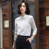 Career Shirt Femininity Goddess Van Work Workplace Design Sensation Small Crowned Snowspun Shirt Long Sleeve Stripes Autumn Fit