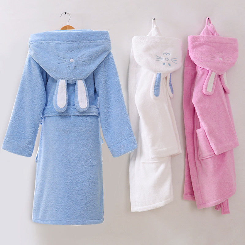 Class A children's bathrobe cotton towel for boys and girls absorbent quick-drying baby can wear bath towel Spring and Autumn Winter bathrobe