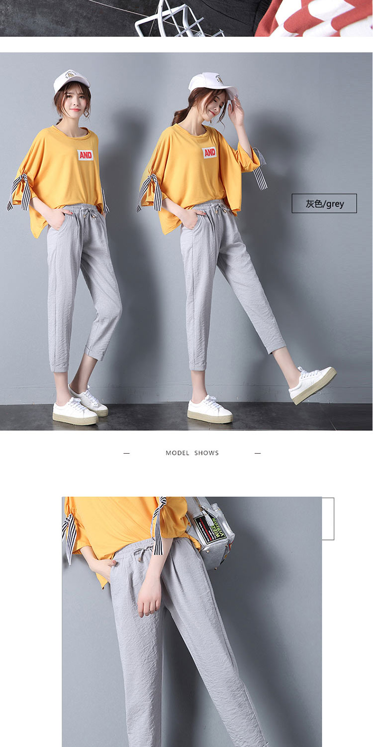 Quần mùa hè nữ băng lụa cotton chín quần phụ nữ bảy điểm quần âu harem quần chân quần lanh phần mỏng - Khởi động cắt quần jogger nữ