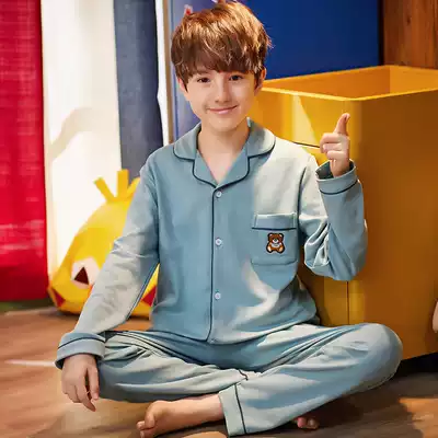 Boys' pajamas Spring and Autumn long sleeve cotton children's summer thin models of children's air-conditioning home clothing cotton set