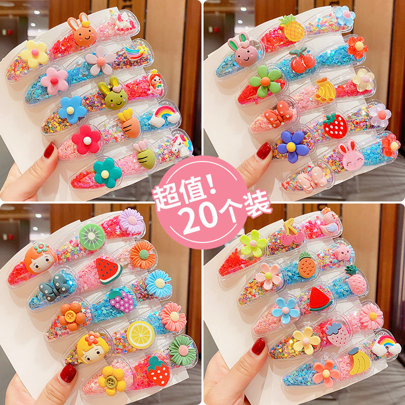 Children's flow sofa clip girl baby bangs clip bb clip card broken hair fruit hair clip cute side clip hair accessories headdress