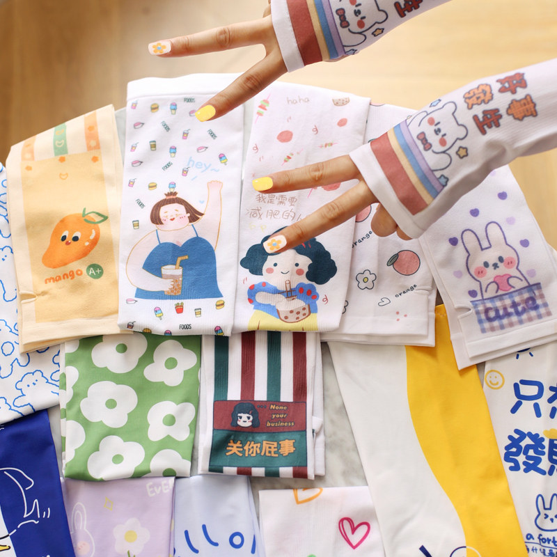 AI Korean version Spring Summer sun protection Ice Sleeve ultra cool and sweet and elegant with outdoor riding driving sleeve armguard sleeve