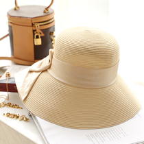 AI 2021 summer sun hat light Japanese straw woven large cornice sun hat foldable straw hat Fisherman hat female