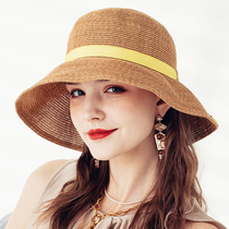 AIu Japan Fine with butterfly knot UV sunscreen cap UV straw hat sunhat outdoor fisherman hat children summer