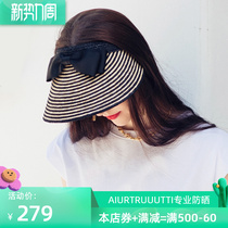 AIU Japan Guidos Empty Top Hat card Hairpin Hat Grass Knitted Sunscreen Hat Hood Children Spring Summer Duck Tongue Cap