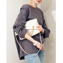 AI 2022 Early spring trendy dark horse micropadded shoulder T-shirt High quality JI Jane approxless ten thousand hitch casual long sleeve sweater