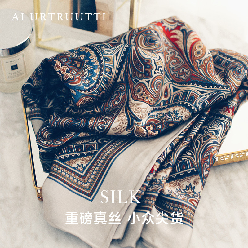 AI France Little crowdsourced Extravagant Pounds Mulberry Silk Scarves Sun Sunscreen Real Silk Scarves Women Spring Summer Shawl Double
